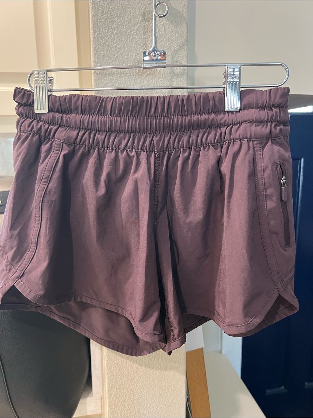 lululemon athletica Plum Athletic Shorts with Zipper Pocket